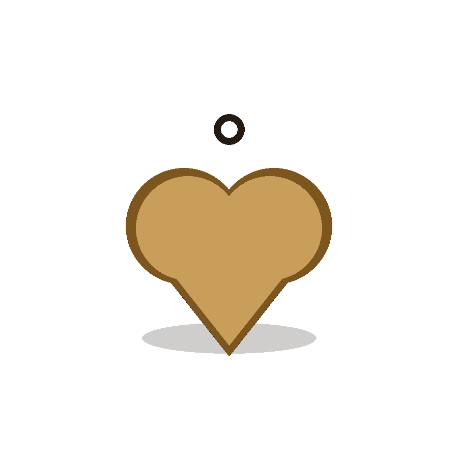 Ciondolo a forma di cuore con anello di aggancio per collare